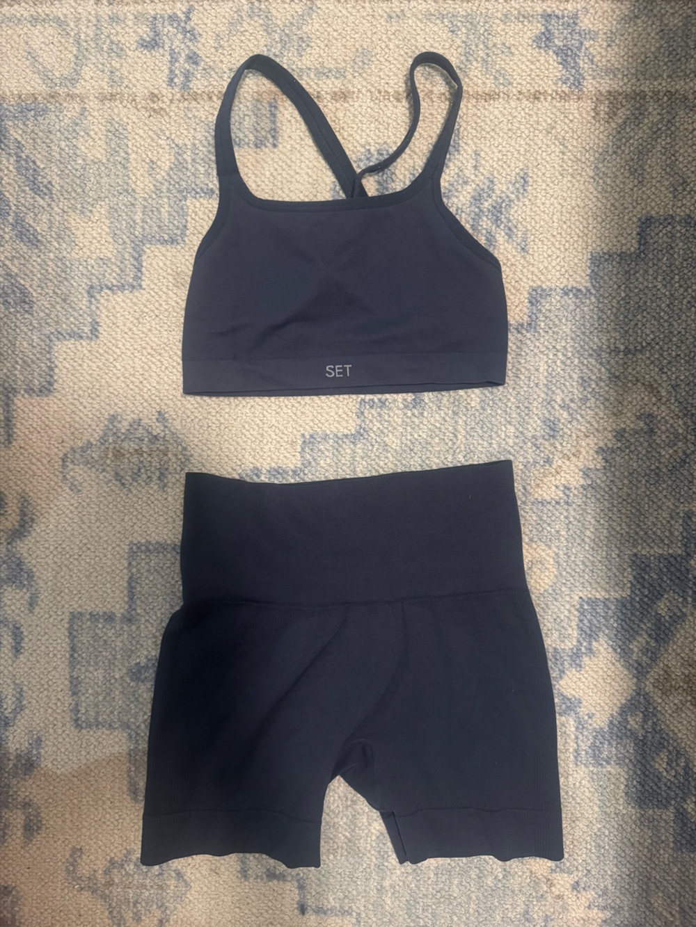 SET Active Navy High-Rise Athletic Shorts